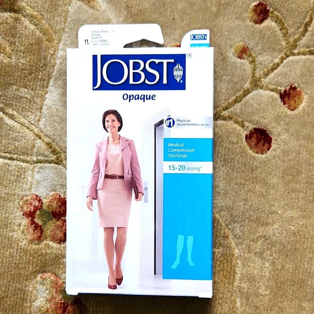 Jobs Opaque medical compression socks.